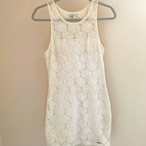 Abercrombie and fitch white mini lace dress